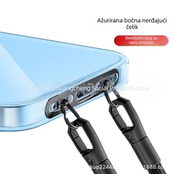 Lančić za mobitel, poliester, metalna kopča, ručna izrada, unisex