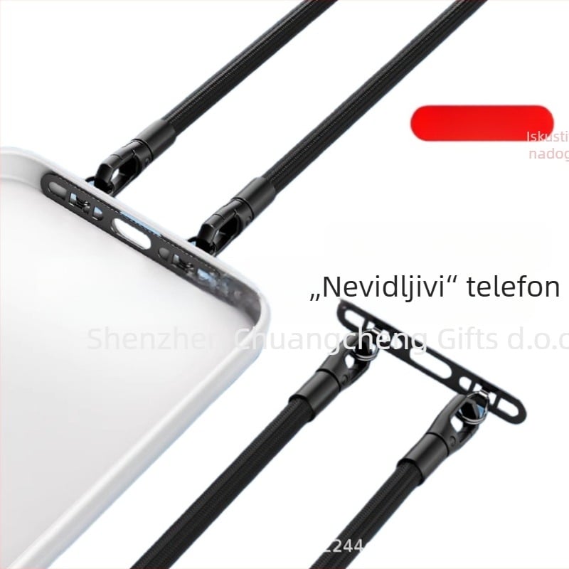 Lančić za mobitel, poliester, metalna kopča, ručna izrada, unisex