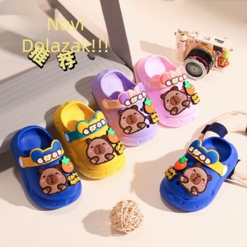 Dječje papuče za unutarnju uporabu u Crocs stilu, PVC gornji dio, mekana potplata, unisex, uzrast 4–12 godina