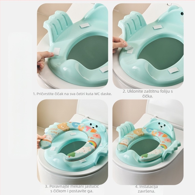 Velika dječja sjedalica za WC s poklopcem, za uzrast 1-3 godine, unisex, plastična