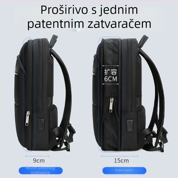 Muški poslovni ruksak s proširenjem, kapacitet 20–35L, Oxford tkanina, za poslovna putovanja