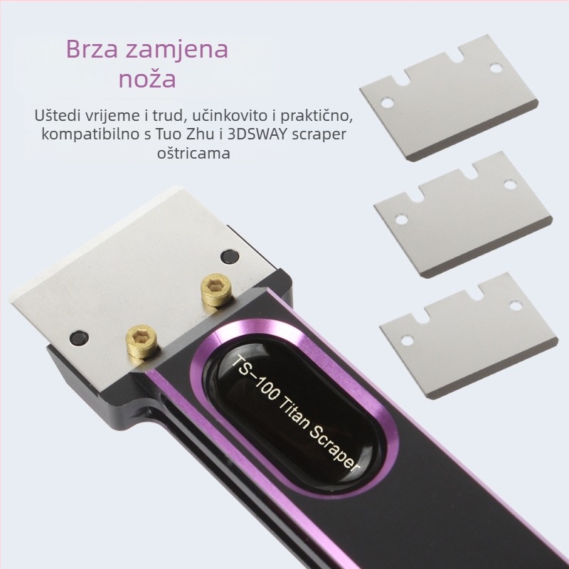 Metalni škrabac za platformu 3D printera s PEI pločom, lopatica za čišćenje i šesterokutni ključ (SN346)