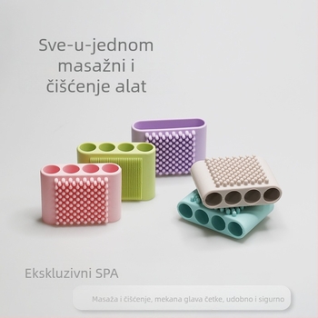 Very clever silikonasta četkica za tijelo s četiri prsta za pse — četka za leđa, tuš-spužva, protuklizna, 150 komada u pakiranju