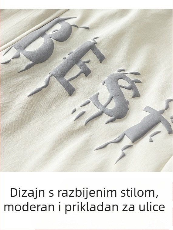 Muško vanjska jakna s kapuljom, otporna na vjetar, od poliestera, duge rukave, umjerena debljina