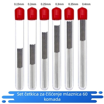 Set od 60 igala za čišćenje mlaznice 3D pisača, nehrđajući čelik