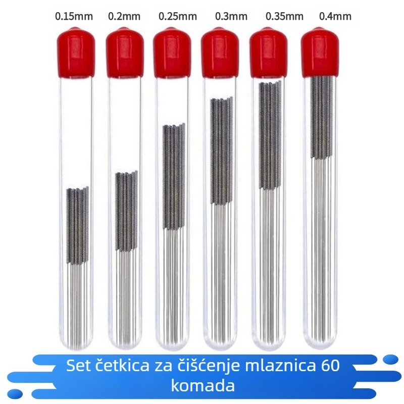 Set od 60 igala za čišćenje mlaznice 3D pisača, nehrđajući čelik