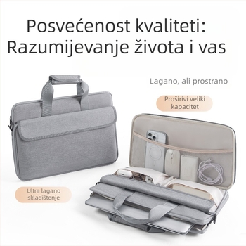 Lagana torba za prijenosno računalo s unutarnjom podstavom, za nošenje preko ramena ili crossbody, pogodna za 15-inčni prijenosnik