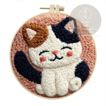 DIY set za punch needle vezenje: mačka Ragdoll