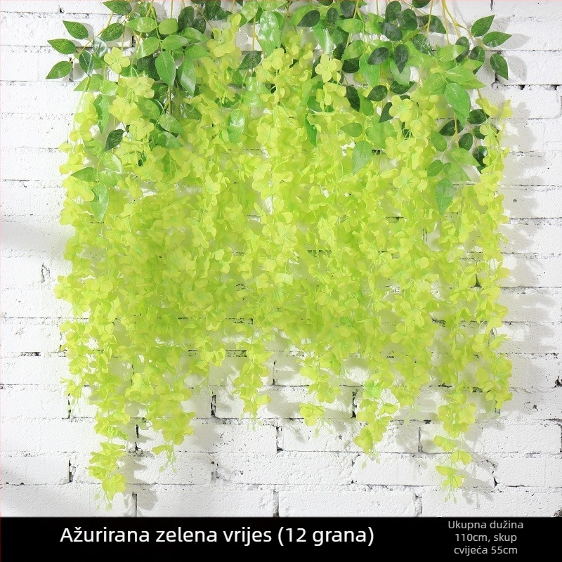 Viseće cvijeće Wisteria, umjetno, 12 komada, plastika i svila, za vjenčanja i ukrašavanje doma