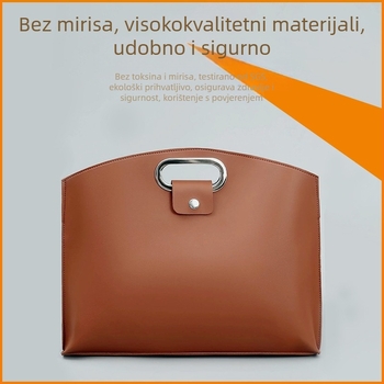Torba za laptop od PVC kože, vodootporna i proširiva, unutarnji dio od baršuna (suede), zaštitni film protiv ogrebotina na tipkama