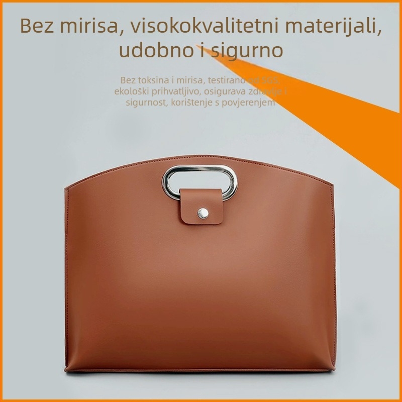 Torba za laptop od PVC kože, vodootporna i proširiva, unutarnji dio od baršuna (suede), zaštitni film protiv ogrebotina na tipkama