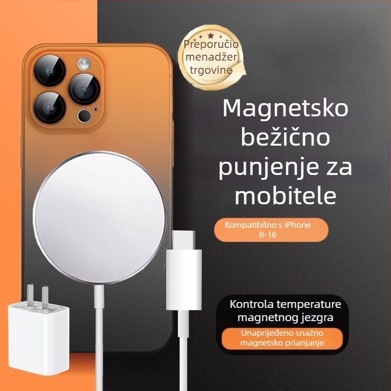 Magnetski bežični punjač za iPhone 15/16/14/13/12/11/8 Pro – QC4.0 brzo punjenje