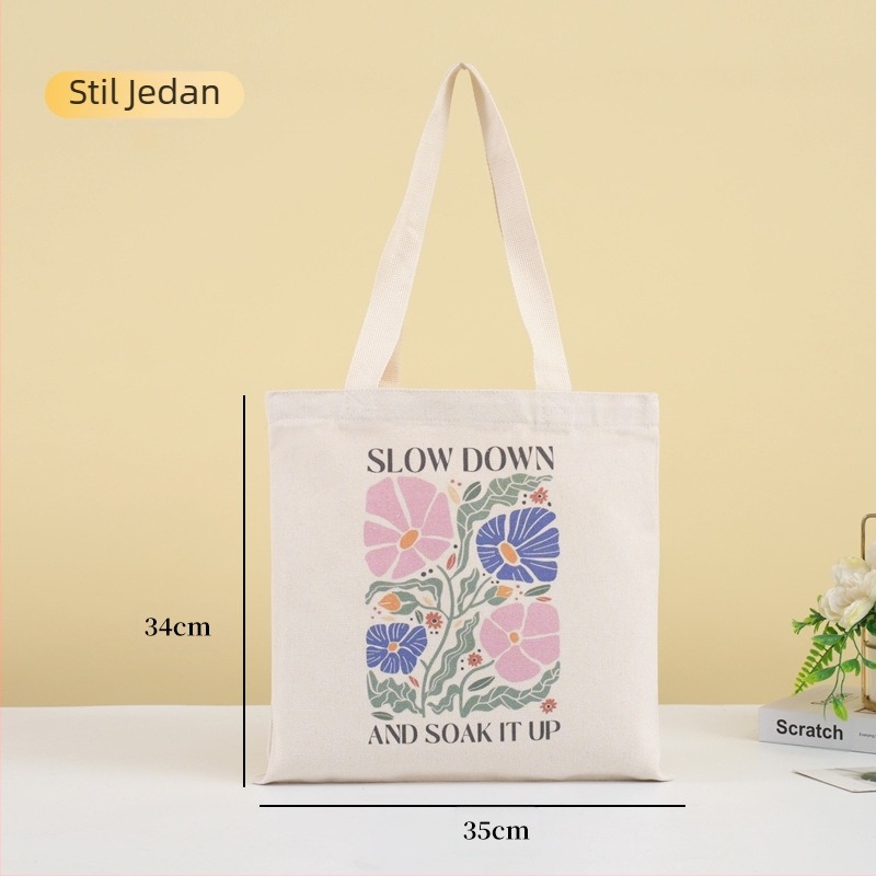 Platnena tote torba s digitalnim printom i logom, 12oz platno, na skladištu i prilagodljiva