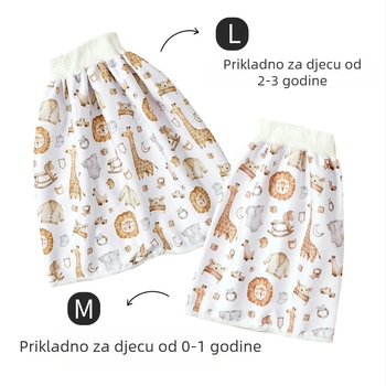 Dječja suknja za pelene – vodootporna, periva, prozračna, za djecu 1–3 godine (SMT2157, Terry tkanina)