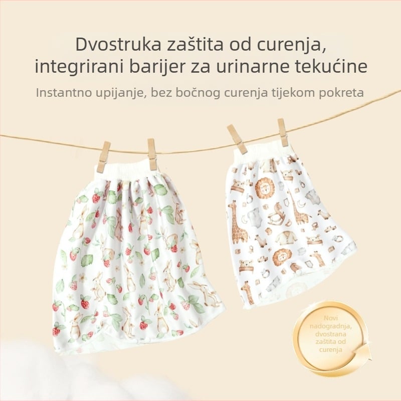 Dječja suknja za pelene – vodootporna, periva, prozračna, za djecu 1–3 godine (SMT2157, Terry tkanina)