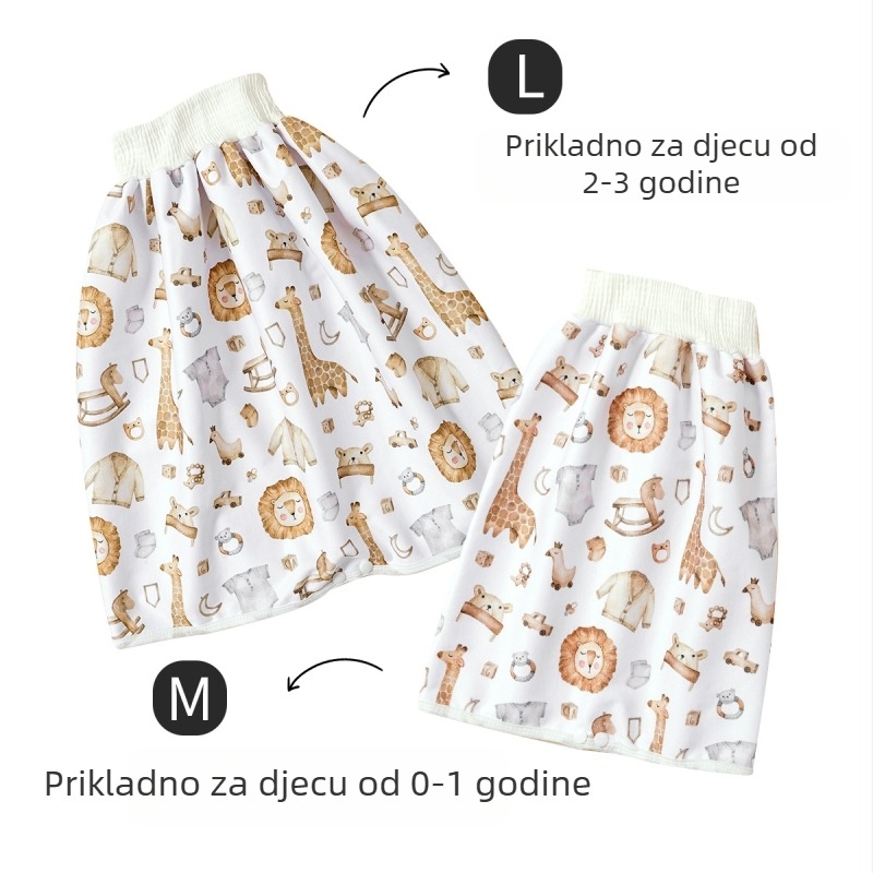 Dječja suknja za pelene – vodootporna, periva, prozračna, za djecu 1–3 godine (SMT2157, Terry tkanina)