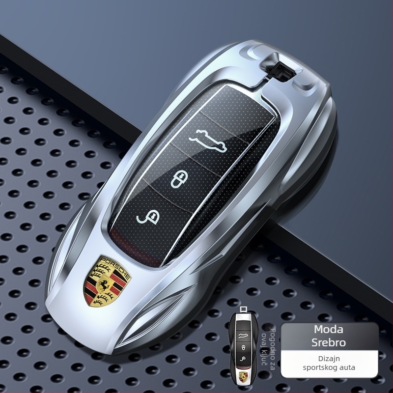Kućište ključa Porsche – cinkovog legura, otporno na ogrebotine i koroziju, ugrađen silikon i TPU, poslovni stil