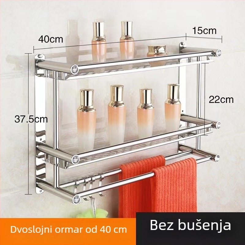 Držač ručnika od nehrđajućeg čelika, zidni, bez bušenja, za kupaonicu i kuhinju, novi kineski stil