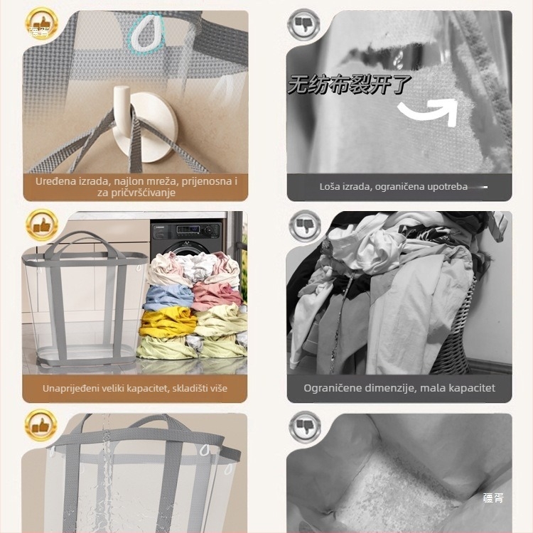 Zidni koš za rublje velike kapacitete, sklopivi, Jiang xu