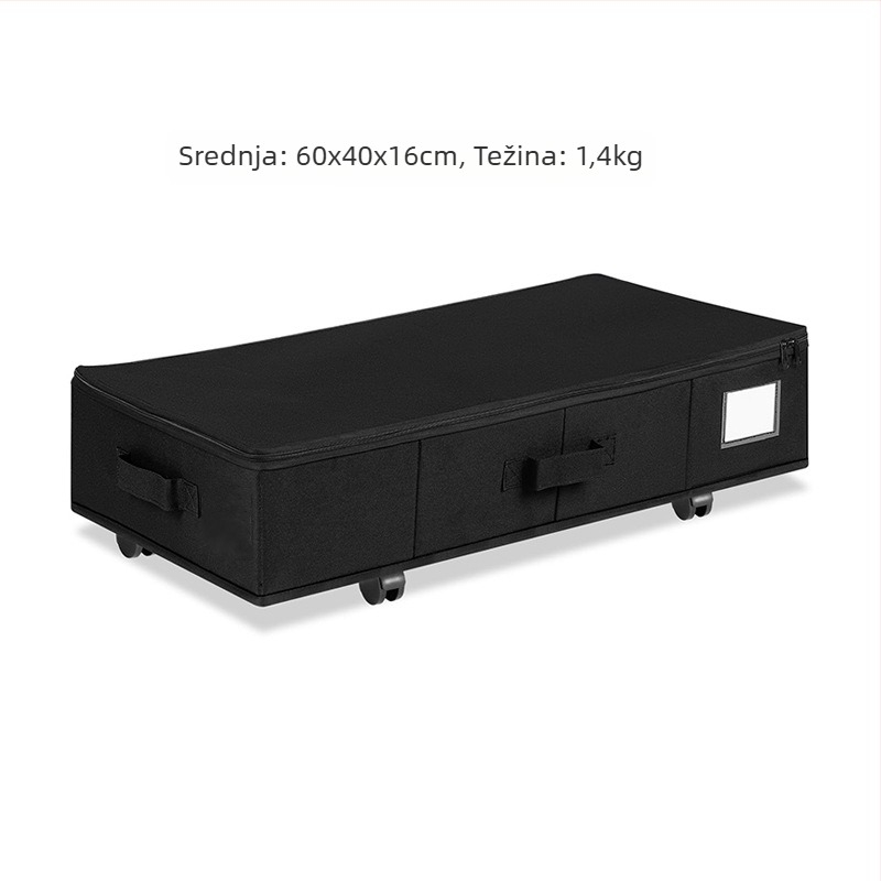 Kutija za podkrevetno skladištenje s kotačićima, 55L, Oxford 600D tkanina, sklopiva i otporna na prašinu