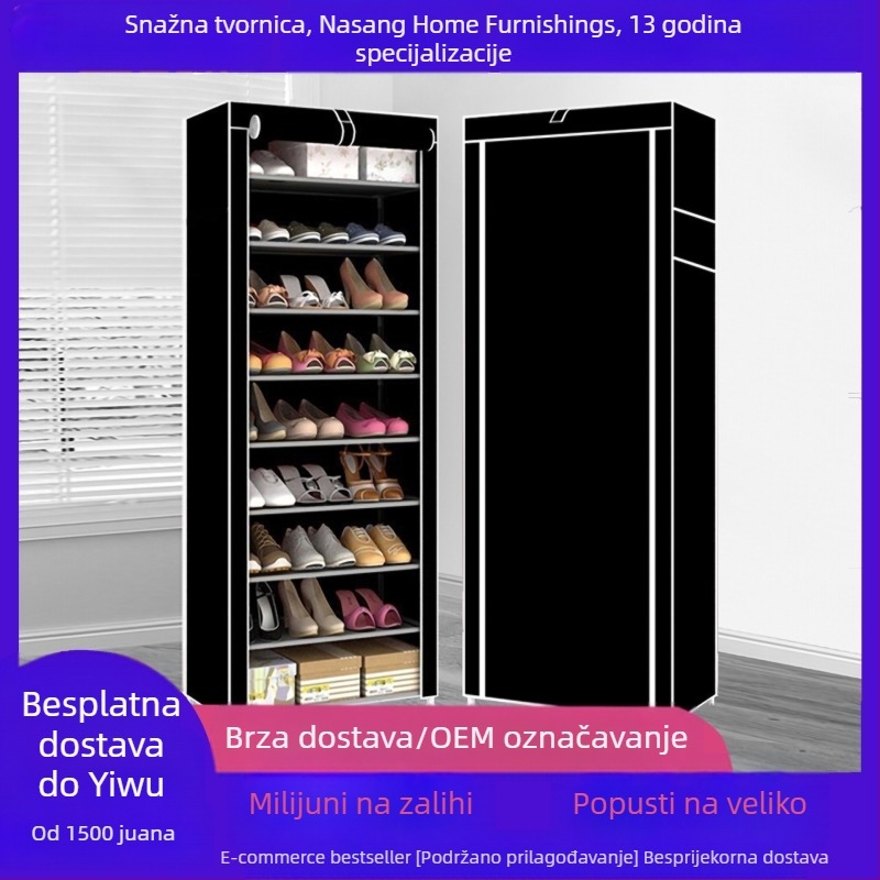 Jednostavan sanduk za cipele s zaštitom od prašine, višeslojni ormarić za pohranu, velik kapacitet, pogodan za studentske domove i hodnik, minimalistički kućni model.