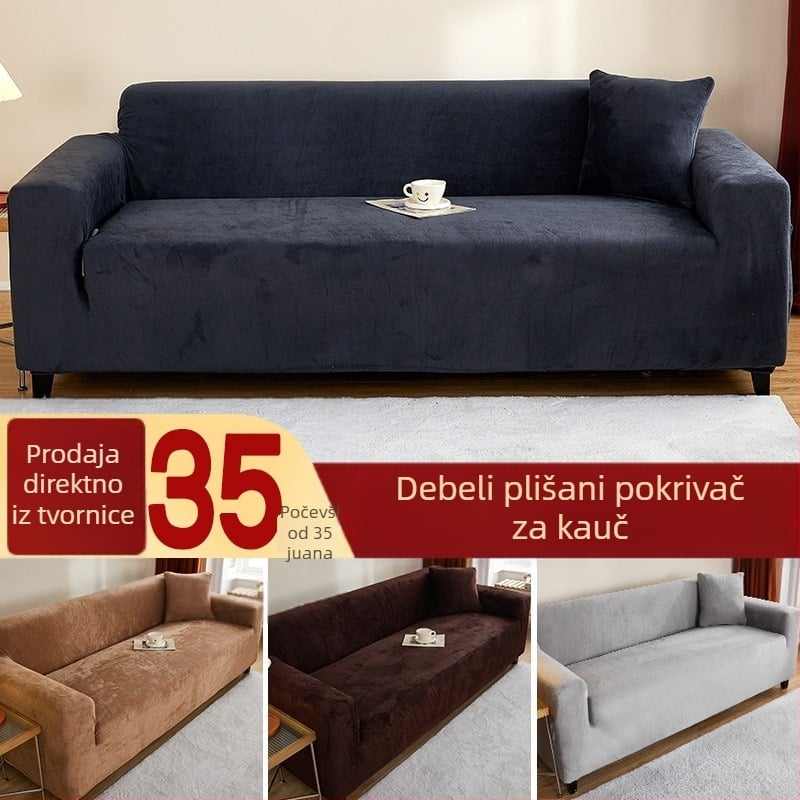 Plišani navlaka za trosjedni kauč, minimalistički stil