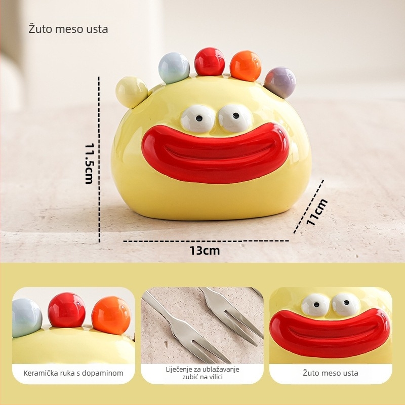 Set vilica za voće za djecu, nehrđajući čelik, sladak crtani stil, polirani sjaj