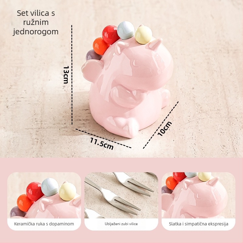 Set vilica za voće za djecu, nehrđajući čelik, sladak crtani stil, polirani sjaj