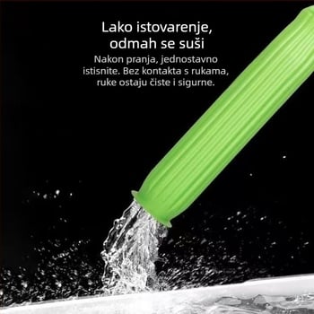 Mop s okretom glave i mikrovlaknom, sustav samoutiska bez ruku, teleskopska šipka od nehrđajućeg čelika 1,3 m, nosivost preko 10 kg