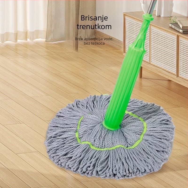 Mop s okretom glave i mikrovlaknom, sustav samoutiska bez ruku, teleskopska šipka od nehrđajućeg čelika 1,3 m, nosivost preko 10 kg
