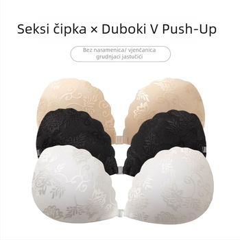Najlonske čipkaste naljepnice za dojke, Push-Up, četverolisna forma, tanke i prozračne, nevidljive