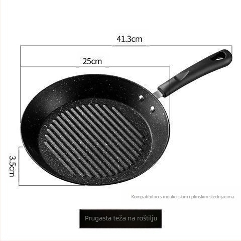 Tiganj s neprijanjajućim premazom, srcolita posuda za jaja, mini tiganj s četiri rupe, ravno dno (Model 01; Materijal: medicinski kamen; Dubina: 3,5 cm)