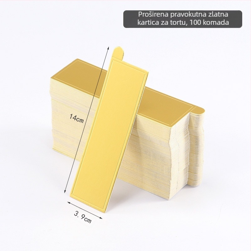 Trokutna podloga za mousse za torte, papir za pečenje od prehrambene bijele kartonske baze, 350 g/m², zlatna prevlaka, moderni minimalistički stil.