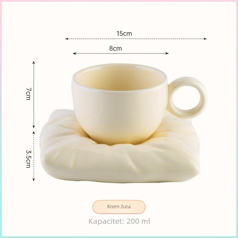 Keramički set šalica za kavu s podloškama s dizajnom suncokreta