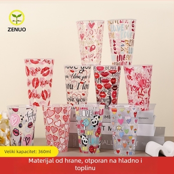 PP materijala čaša za svečanu večeru, cilindrični oblik, kapacitet 360 ml, festivalni uzorak, marka Zeno