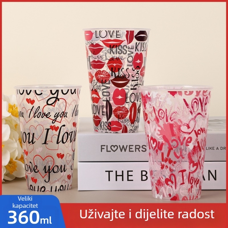 PP materijala čaša za svečanu večeru, cilindrični oblik, kapacitet 360 ml, festivalni uzorak, marka Zeno