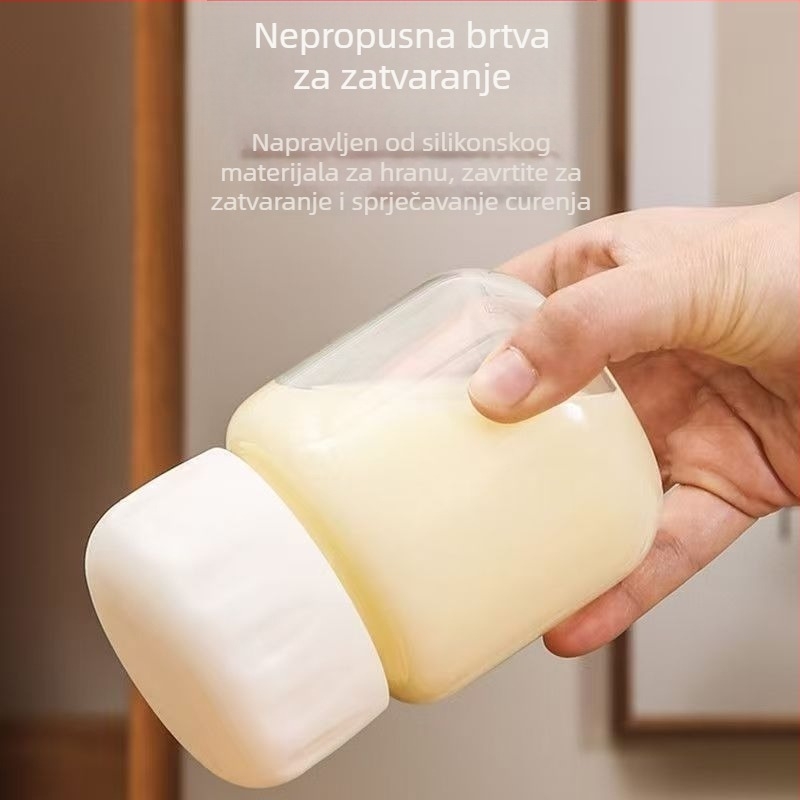 Staklena čaša za vodu sa poklopcem od sodalima stakla, otporna na visoke temperature, vodonepropusna i otporna na curenje, štiti od opeklina, jednostruka, okrugla