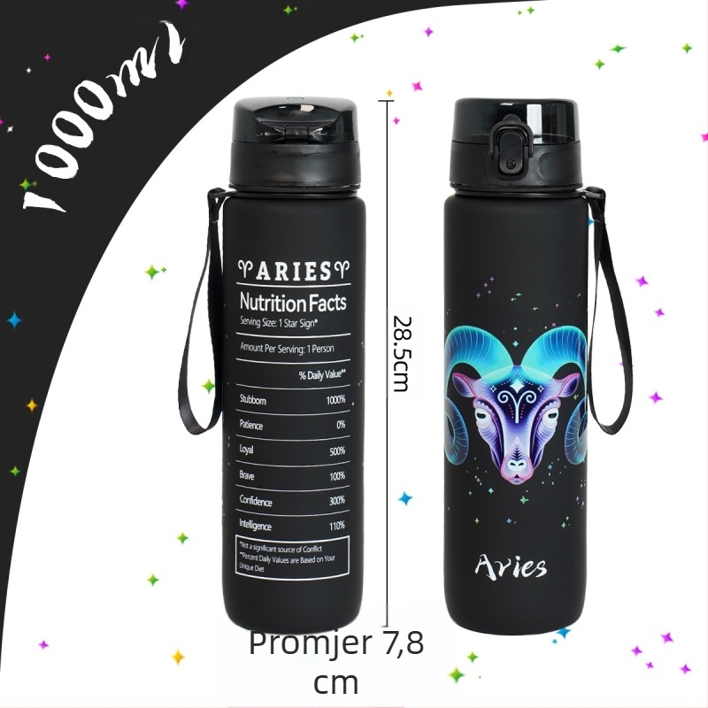 Plastična čaša s uzorkom konstelacije, 3D ispis, PC materijal, poklopac na jedan klik, prilagodba logotipa