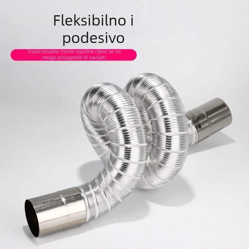 Izlazna cijev za plinski bojler, nehrđajući čelik s aluminijskom folijom, proširujuća fleksibilna cijev, model Y-RSQ-LBDT-60, Conjoranco