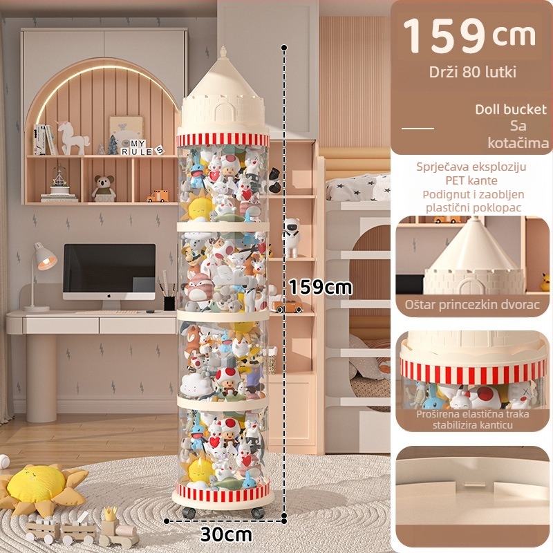 Kantica za skladištenje lutki, plastični organizator igračaka s višestrukim slojevima (1-4 razine), za skladištenje u dnevnom boravku, kreativni stil