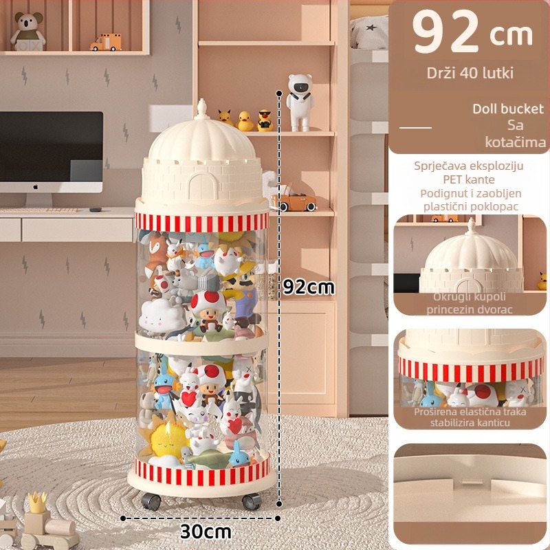Kantica za skladištenje lutki, plastični organizator igračaka s višestrukim slojevima (1-4 razine), za skladištenje u dnevnom boravku, kreativni stil