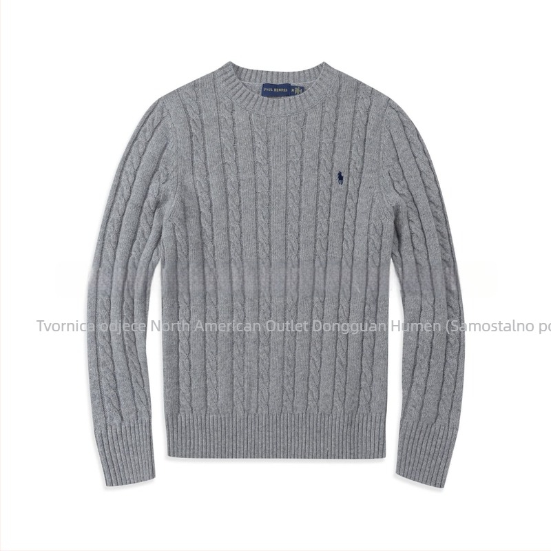 Džemper s okruglim izrezom, debela vuna, mješavina vune i pamuka, vezenje, dugi rukav, prilagodljiv kroj