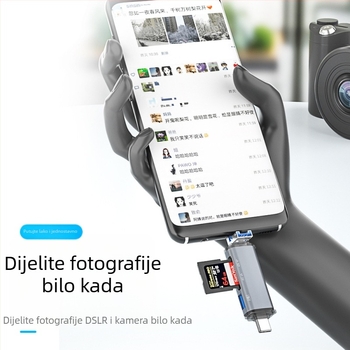 OTG čitač kartica – 6 u 1 SD/TF, USB 3.0, USB-C sučelje, aluminijska legura, prijenosno