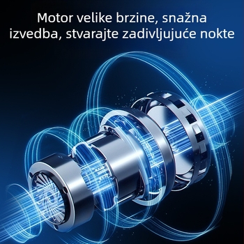 Prijenosni USB punjivi pilnik za nokte za uklanjanje mrtve kože i glatkoću površine nokta; alat za brušenje površine nokta; materijal: plast + nehrđajući čelik; neto sadržaj: 527