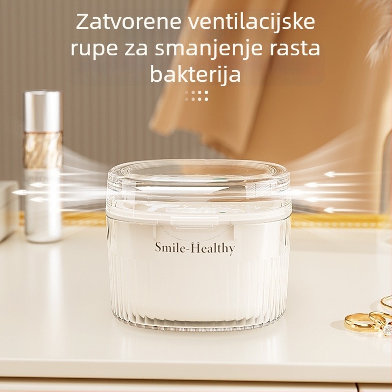 Kutija za čišćenje i namakanje zubnih alata, 1 L, PP plastika, prozirna zatvorena konstrukcija, višefunkcionalna