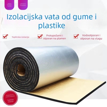 Gumasto-plastinska izolacijska ploča s mikroporoznom strukturom, valjkasti list za toplinsku i zvučnu izolaciju; materijal: guma i plastika; toplinska vodljivost 0.035 W/mK; klasa B