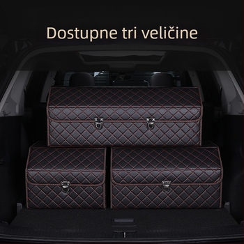 Kožna sklopiva kutija za prtljažnik automobila, vodootporna, s ručkom