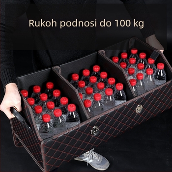Kožna sklopiva kutija za prtljažnik automobila, vodootporna, s ručkom