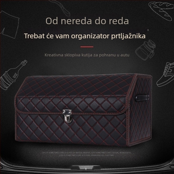 Kožna sklopiva kutija za prtljažnik automobila, vodootporna, s ručkom