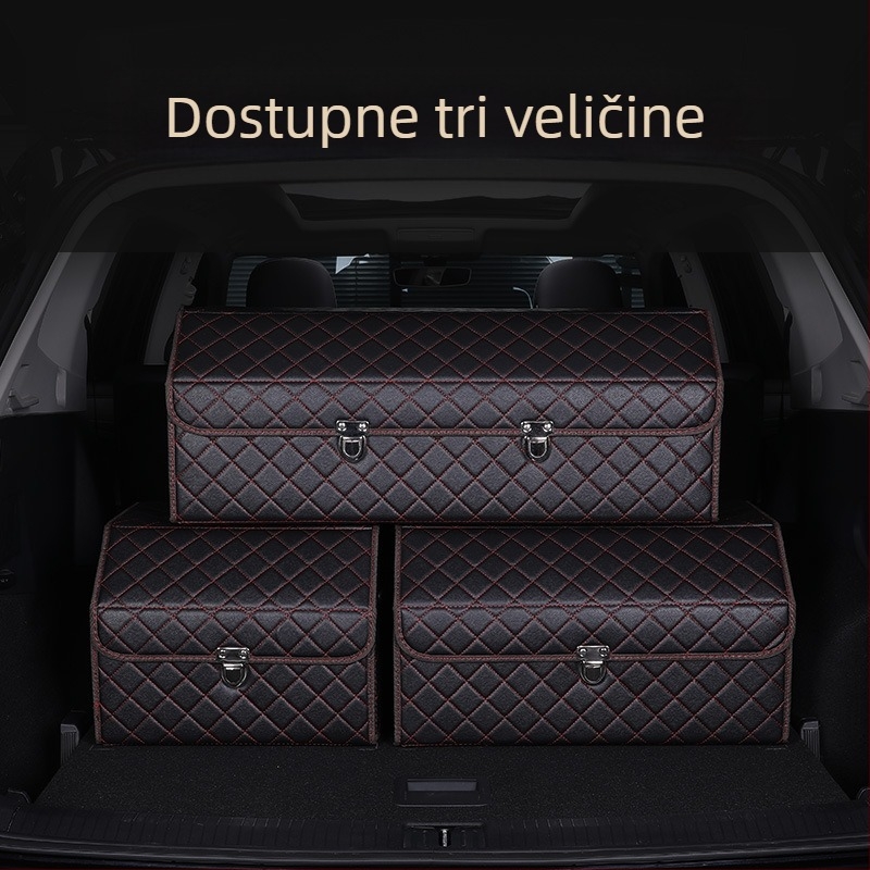 Kožna sklopiva kutija za prtljažnik automobila, vodootporna, s ručkom